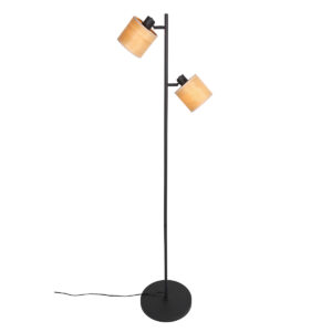 Steinhauer Bambus vloerlamp – ø 28 cm – E14 (kleine fitting) – Zwart
