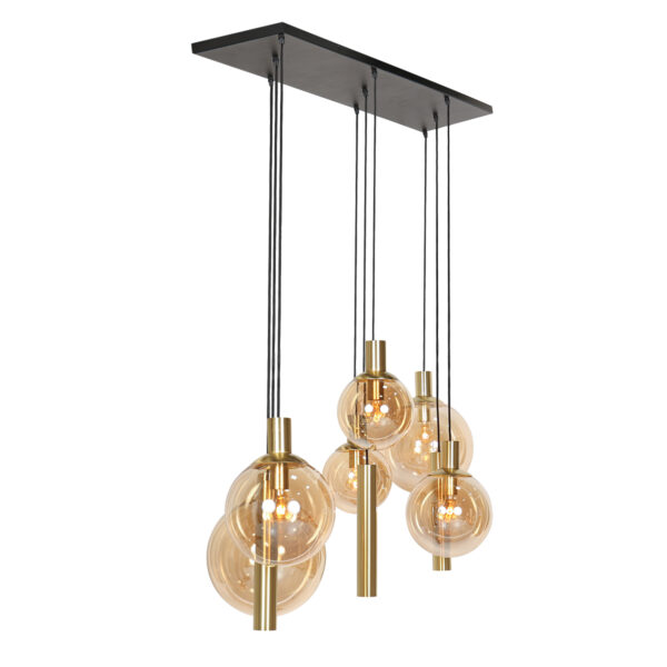Steinhauer Bollique led hanglamp – E27 + GU10 – Messing
