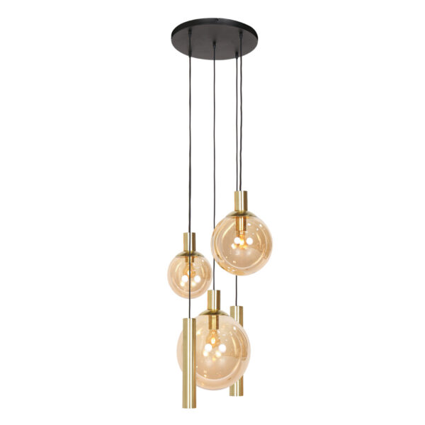 Steinhauer Bollique led hanglamp – ø 60 cm – In hoogte verstelbaar – E27 + GU10 – Amberkleurig