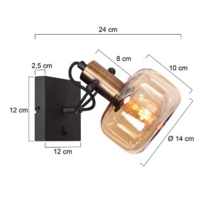 Steinhauer Glaslic wandlamp – E27 (grote fitting) – Brons