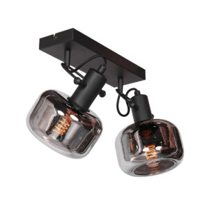 Steinhauer Glaslic wandlamp – E27 (grote fitting) – Zwart