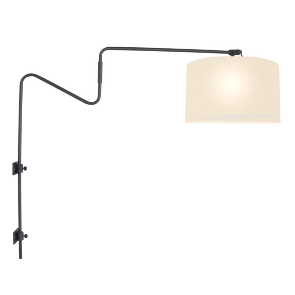 Steinhauer Linstrom wandlamp – E27 (grote fitting) – Zwart
