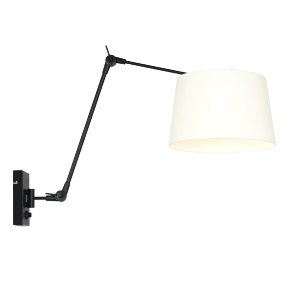 Steinhauer Prestige chic wandlamp – E27 (grote fitting) – Zwart
