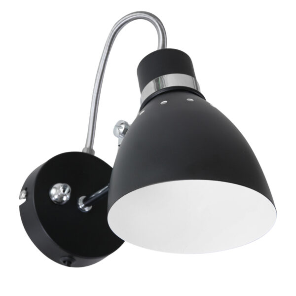 Steinhauer Spring wandlamp – ø 12 cm – E27 (grote fitting) – Zwart