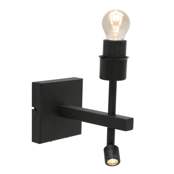 Steinhauer Stang wandlamp – LED + E27 – Zwart