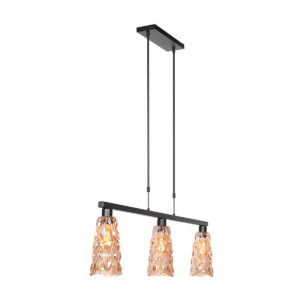 Steinhauer Vidrio hanglamp – In hoogte verstelbaar – E27 (grote fitting) – Zwart