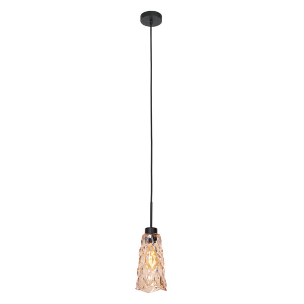 Steinhauer Vidrio hanglamp – ø 13 cm – In hoogte verstelbaar – E27 (grote fitting) – Zwart