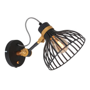 Anne Lighting Dunbar wandlamp – E27 (grote fitting) – Zwart