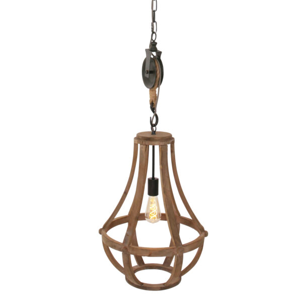 Anne Lighting Liberty bell hanglamp – ø 40 cm – E27 (grote fitting) – Hout en Naturel