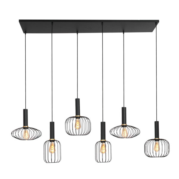 Mexlite Aureole hanglamp – In hoogte verstelbaar – E27 (grote fitting) – Zwart