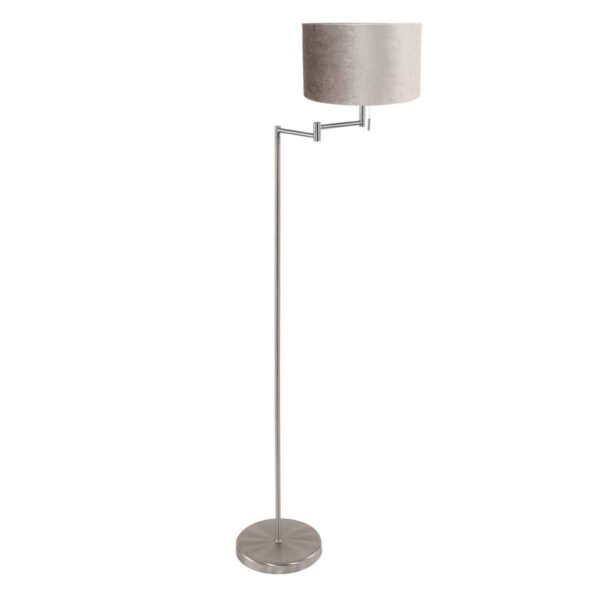 Mexlite Bella vloerlamp – ø 45 cm – E27 (grote fitting) – Staal