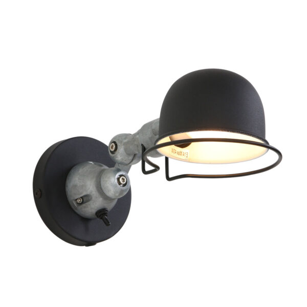 Mexlite Davin wandlamp – E14 (kleine fitting) – Zwart