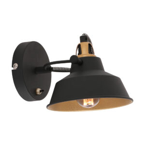 Mexlite Nove wandlamp – E14 (kleine fitting) – Zwart