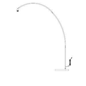 Mexlite Solva vloerlamp – E27 (grote fitting) – Staal