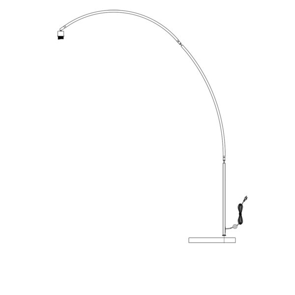 Mexlite Solva vloerlamp – E27 (grote fitting) – Staal