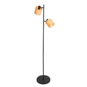 Steinhauer Bambus vloerlamp – ø 28 cm – E14 (kleine fitting) – Zwart