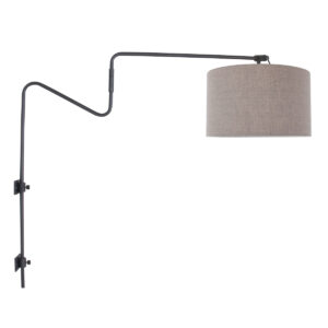 Steinhauer Linstrom wandlamp – E27 (grote fitting) – Zwart