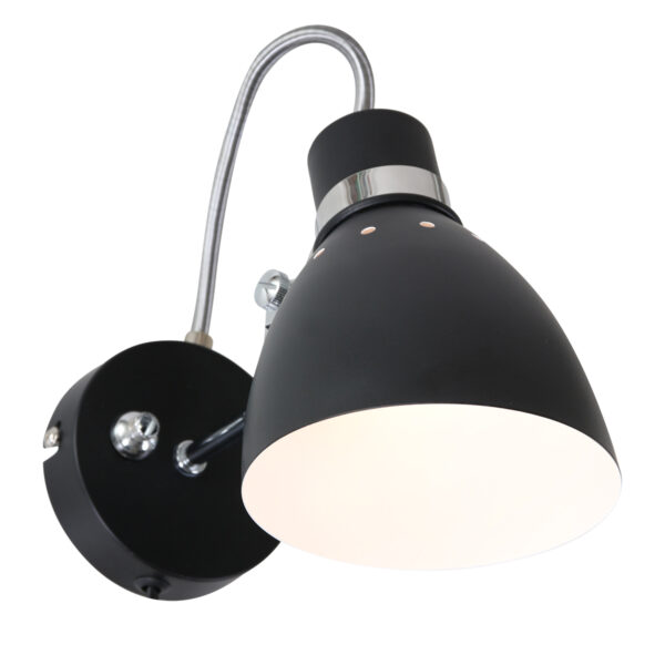 Steinhauer Spring wandlamp – ø 12 cm – E27 (grote fitting) – Zwart