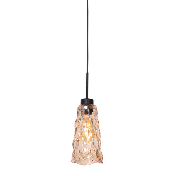 Steinhauer Vidrio hanglamp – ø 13 cm – In hoogte verstelbaar – E27 (grote fitting) – Amberkleurig