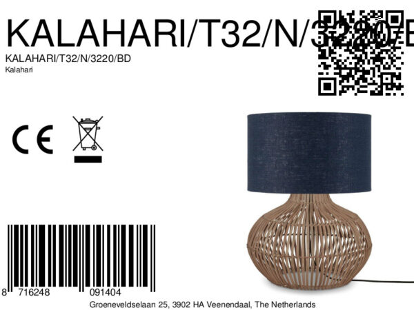Blauwe linnen tafellamp boheems GOOD&MOJO Kalahari - Image 9