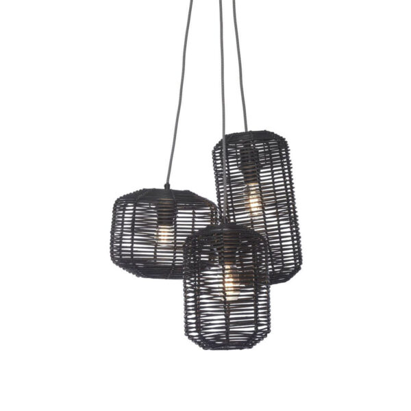 Bohemian zwart metalen-rotan hanglamp GOOD&MOJO Tanami