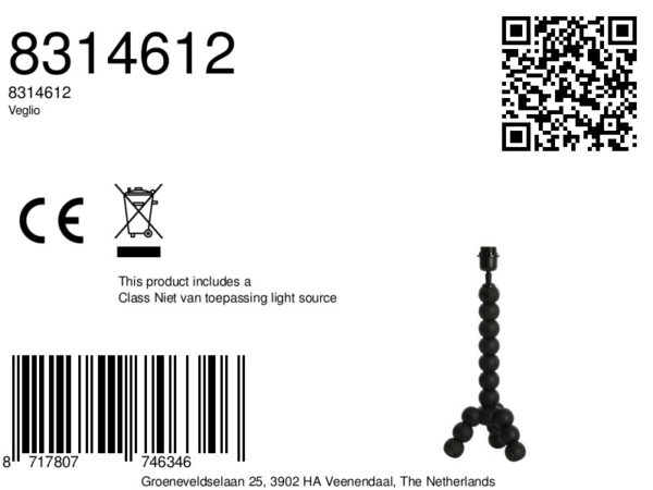 Tafellamp houten bollen zwart Light & Living Veglio - Image 2