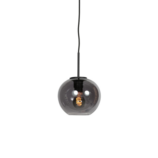 Hanglamp zwarte bol rookglas Mexlite HaloSwap - Ø 20 cm